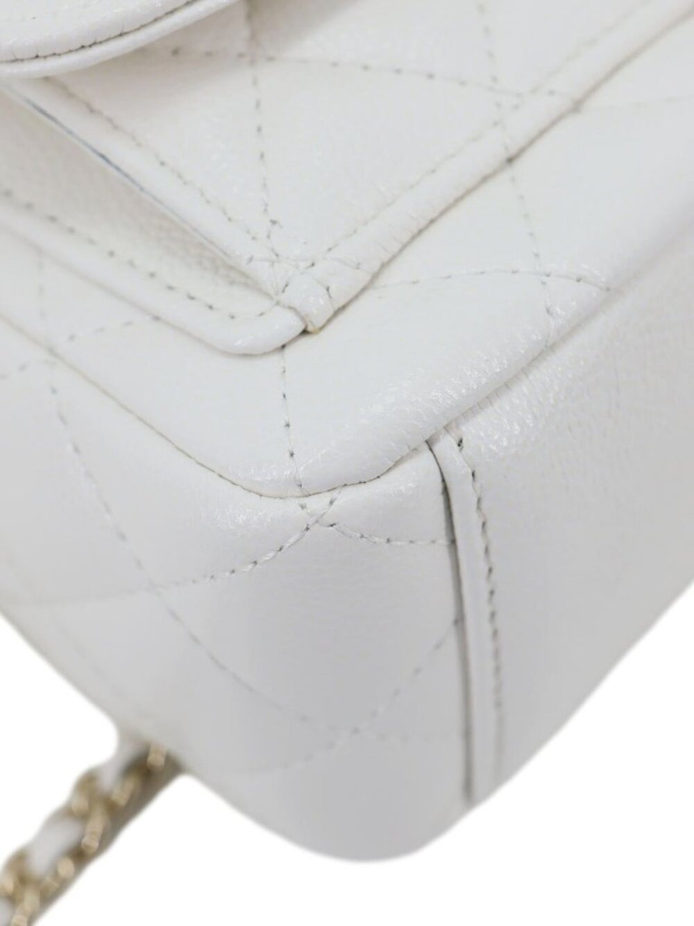 Chanel  Classic CC Mini Quilted Caviar Leather Backpack White - Picture 7 of 14